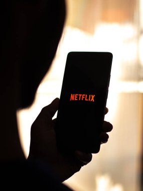 West Bangal, India - April 20, 2022 : Netflix on phone screen stock image.