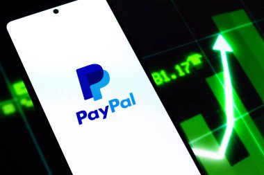 West Bangal, India - April 20, 2022 : PayPal logo on phone screen stock image.