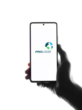 West Bangal, India - April 20, 2022 : Prologis logo on phone screen stock image.