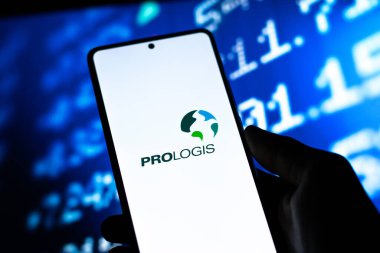 West Bangal, India - April 20, 2022 : Prologis logo on phone screen stock image.
