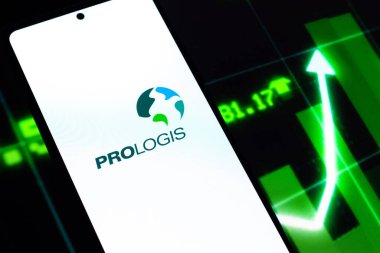 West Bangal, India - April 20, 2022 : Prologis logo on phone screen stock image.