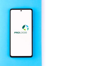 West Bangal, India - April 20, 2022 : Prologis logo on phone screen stock image.