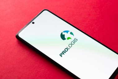West Bangal, India - April 20, 2022 : Prologis logo on phone screen stock image.