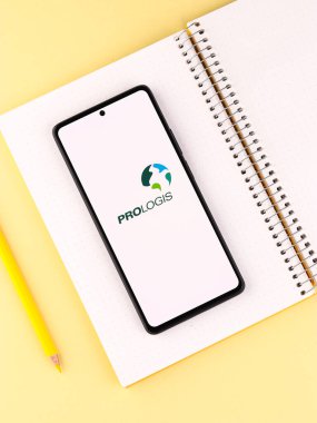West Bangal, India - April 20, 2022 : Prologis logo on phone screen stock image.
