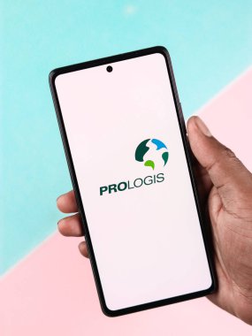 West Bangal, India - April 20, 2022 : Prologis logo on phone screen stock image.