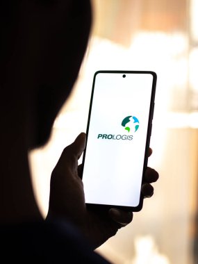 West Bangal, India - April 20, 2022 : Prologis logo on phone screen stock image.