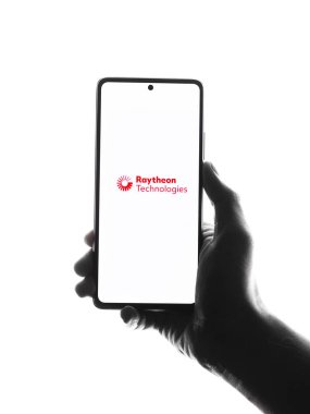 West Bangal, India - April 20, 2022 : Raytheon Technologies logo on phone screen stock image.