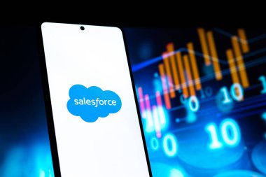 West Bangal, India - April 20, 2022 : Salesforce on phone screen stock image.