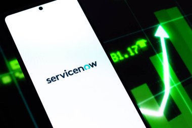 West Bangal, India - April 20, 2022 : ServiceNow on phone screen stock image.