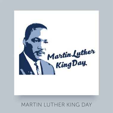 Martin Luther King Günü. Pankart, reklam, poster, kart, el ilanı, web, sosyal medya ağları için vektör harf tasarımı.