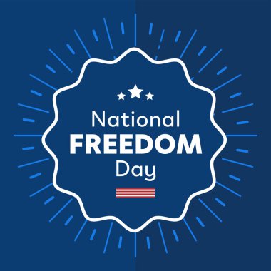 Ulusal Özgürlük Günü illüstrasyonu. Kaligrafik harf dizaynı. Vektör etiketi şablonu. 1 Şubat.