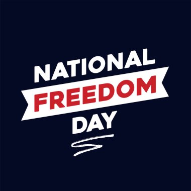 Ulusal Özgürlük Günü illüstrasyonu. Kaligrafik harf dizaynı. Vektör etiketi şablonu. 1 Şubat.