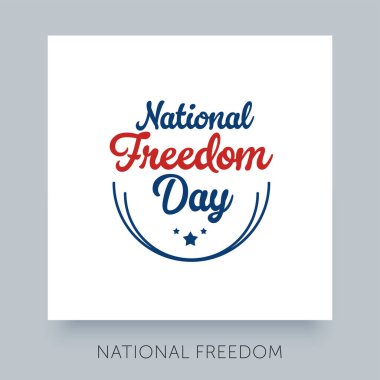 Ulusal Özgürlük Günü illüstrasyonu. Kaligrafik harf dizaynı. Vektör etiketi şablonu. 1 Şubat.