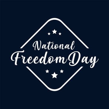 Ulusal Özgürlük Günü illüstrasyonu. Kaligrafik harf dizaynı. Vektör etiketi şablonu. 1 Şubat.