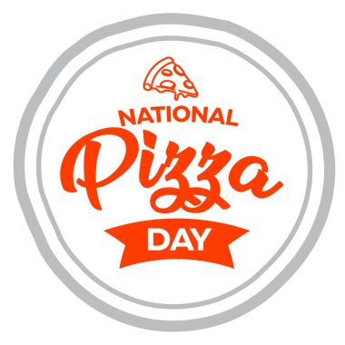 Ulusal Pizza Günü. 9 Şubat Tatili. Vektör tasarım şablonu. Tatil tasarımı için mektup metni.
