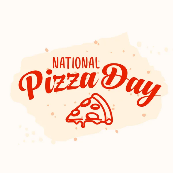National Pizza Day February Holiday Vector Design Template Concept Lettering — 图库矢量图片#