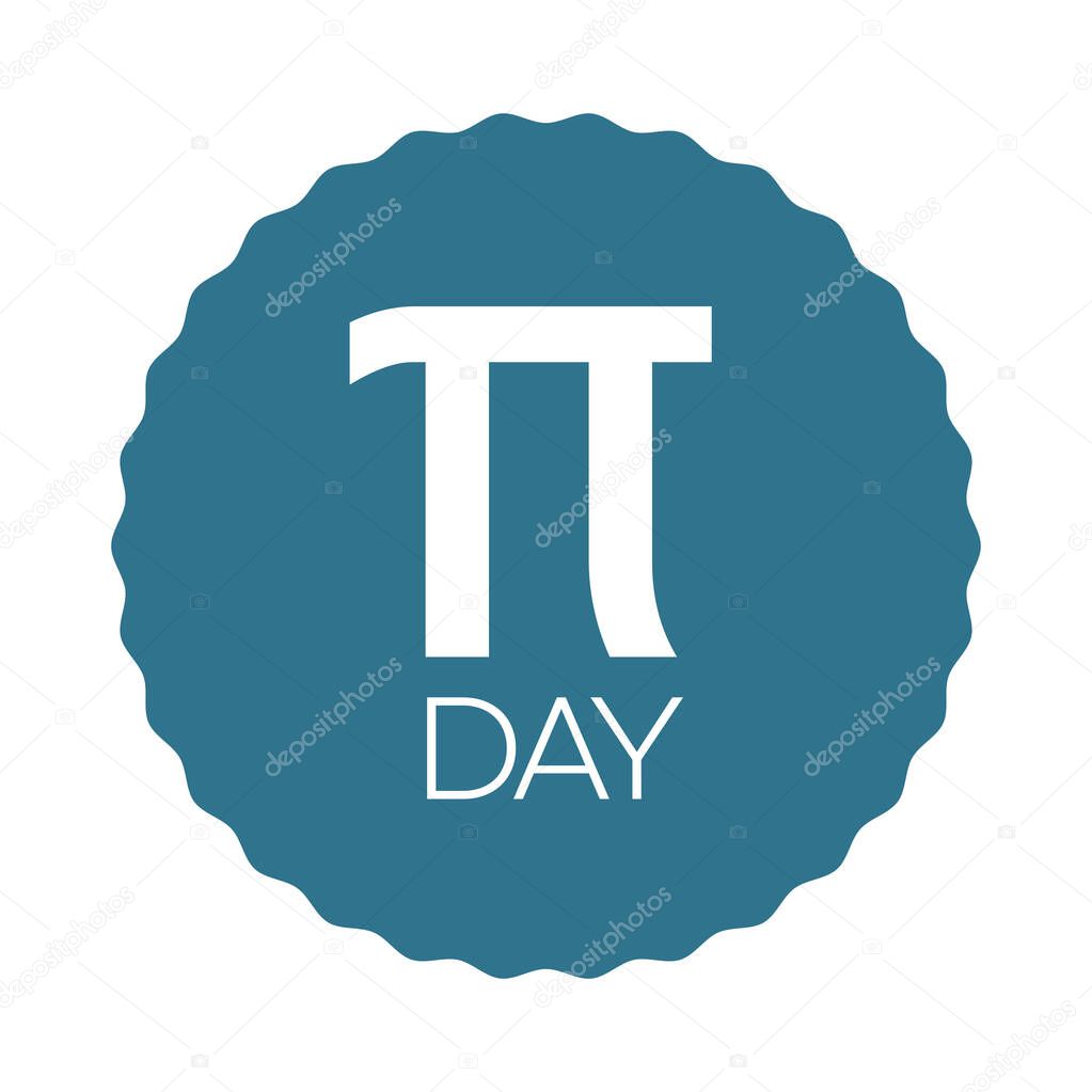 International Pi Day. 14 march, mathematical constant number. Irrational number, greek letter, 3,14 Pi sign. Digital illustration creative template. Happy Pi Day concept.