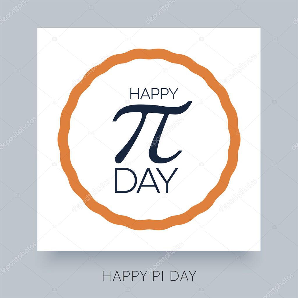 International Pi Day. 14 march, mathematical constant number. Irrational number, greek letter, 3,14 Pi sign. Digital illustration creative template. Happy Pi Day concept.