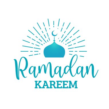 Ramazan Kareem. İslam bayramı davetiye tasarım şablonu. Ramazan Mübarek 'in sembolü. Arapça kaligrafi.