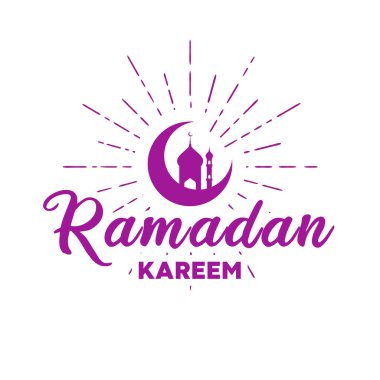 Ramazan Kareem. İslam bayramı davetiye tasarım şablonu. Ramazan Mübarek 'in sembolü. Arapça kaligrafi.