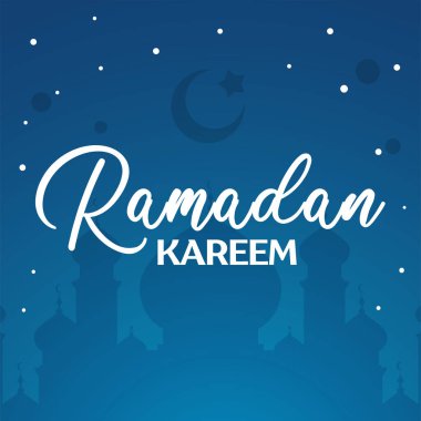 Ramazan Kareem. İslam bayramı davetiye tasarım şablonu. Ramazan Mübarek 'in sembolü. Arapça kaligrafi.