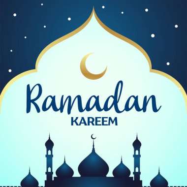 Mutlu Ramazan kutlamaları. Ay ve yıldızlar dekorasyon arka planı. Güzel bir davetiye tasarımı. İslam Kutsal Ramazan Mübarek Ayı.