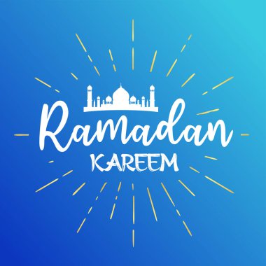 Ramazan Kareem. İslam bayramı davetiye tasarım şablonu. Ramazan Mübarek 'in sembolü. Arapça kaligrafi.
