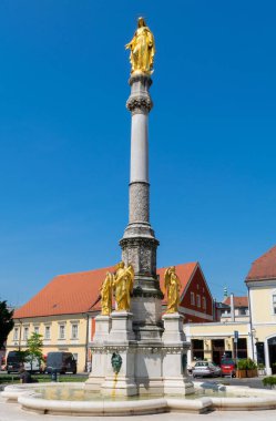 Golden statue of the Virgin Mary at the Cathedral of the Assumption Zagreb Croatia