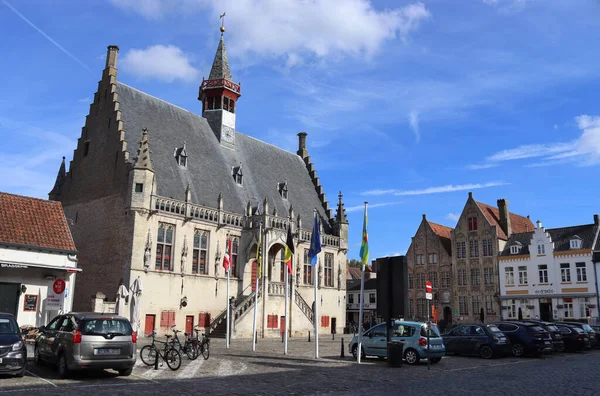 Damme Bélgica Outubro 2022 Vista Exterior Câmara Municipal Damme Mercado — Fotografia de Stock