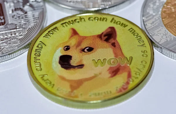 Oktober 2021 Izmir Türkei Fotos Der Virtuellen Währung Dogecoin Ein — Stockfoto