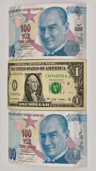 Oktober 2021 Izmir Kalkoen Foto Van Turkse Lire Dollar Een — Stockfoto