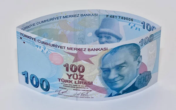 October 2021 Izmir Turkey Turkish Lira Photos White Background News — Stock Photo, Image