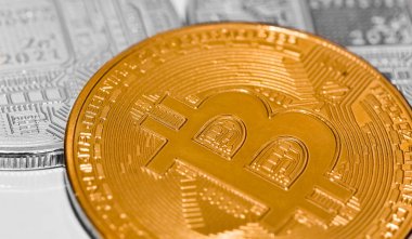 11 Kasım 2021 İzmir, hindi. Bitcoin sanal para biriminin fotoğrafları. Fotoğraf haber amaçlıdır.