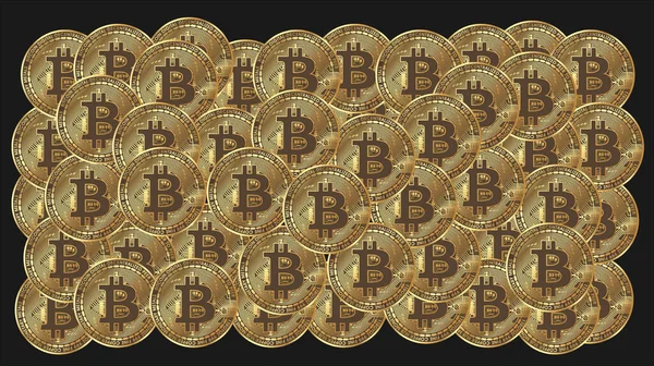 Webla Imagen Bitcoins Sobre Fondo Negro — Foto de Stock