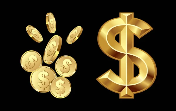 Logo Dolaru Černém Pozadí Ilustrace — Stock fotografie