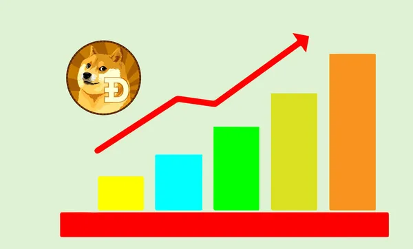 Színes Grafika Dogecoin Virtuális Valuta Logó Illusztrációk — Stock Fotó