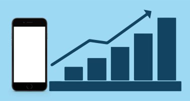 Mavi arkaplandaki grafikler. resimlerComment.