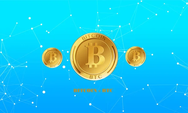 Bitcoin Virtual Currency Images Blue Background Drawings — Stock Photo, Image