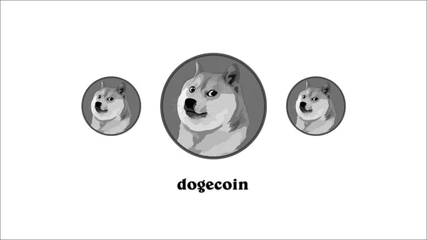 Uma Imagem Logotipo Moeda Virtual Dogecoin Ilustrações — Fotografia de Stock