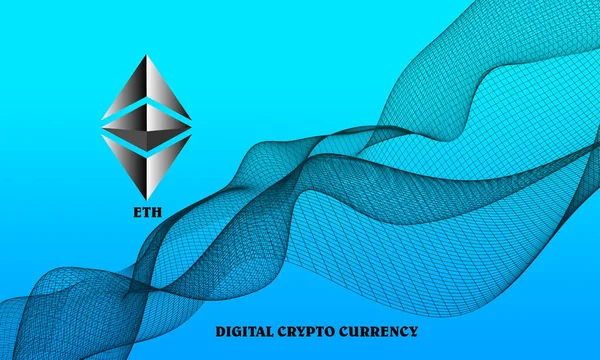 Das Bild Des Logos Der Virtuellen Währung Auf Blauem Hintergrund — Stockfoto