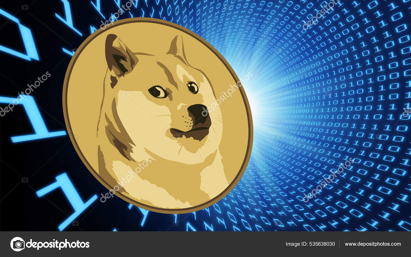 Dogecoin Virtual Currency Images Digital Background Illustrations — Stock  Editorial Photo © akifcubuk #535638030