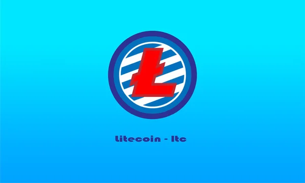 Litecoin Immagine Valuta Virtuale Sfondo Blu Illustrazioni — Foto Stock