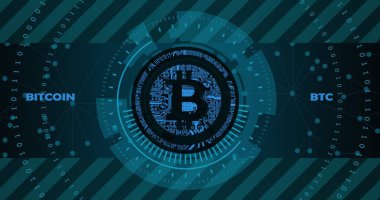 Bitcoin sanal para birimi görüntüleri. 3d illüstrasyon.