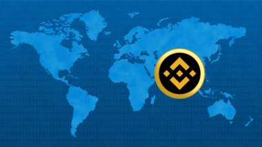 Binance sanal para birimi görüşleri. 3d illüstrasyon.