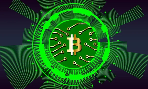 Bitcoin Virtuele Valuta Beelden Een Geometrische Achtergrond Illustraties — Stockfoto