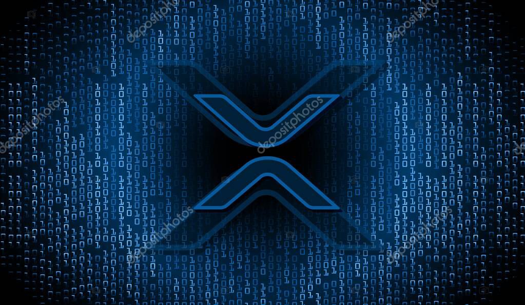 The ripple virtual currency logo. 3d illustrations.