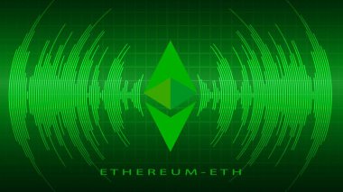 dijital arka planda ethereum sanal para birimi resimleri. 3d illüstrasyon.