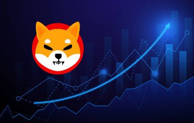 Shiba sanal para birimi logosu. 3d çizimler.