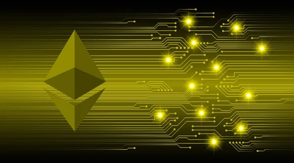 Зображення Віртуальної Валюти Ethereum Цифровому Тлі Ілюстрації — стокове фото