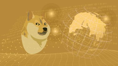 doge coin sanal para birimi görüntüleri. 3d illüstrasyon.